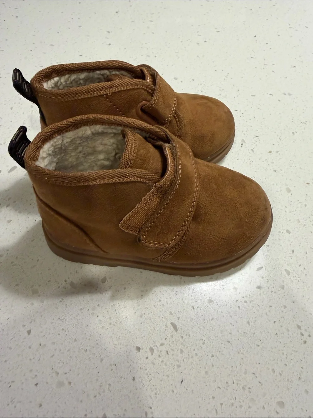 Cat & Jack Kids Tan Suede Hook-and-Loop Boots